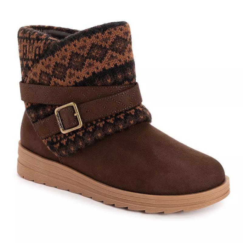 MUK LUKS Naomi Women's Ankle Boot Slippers, Size: 9, Dark Brown Product Image