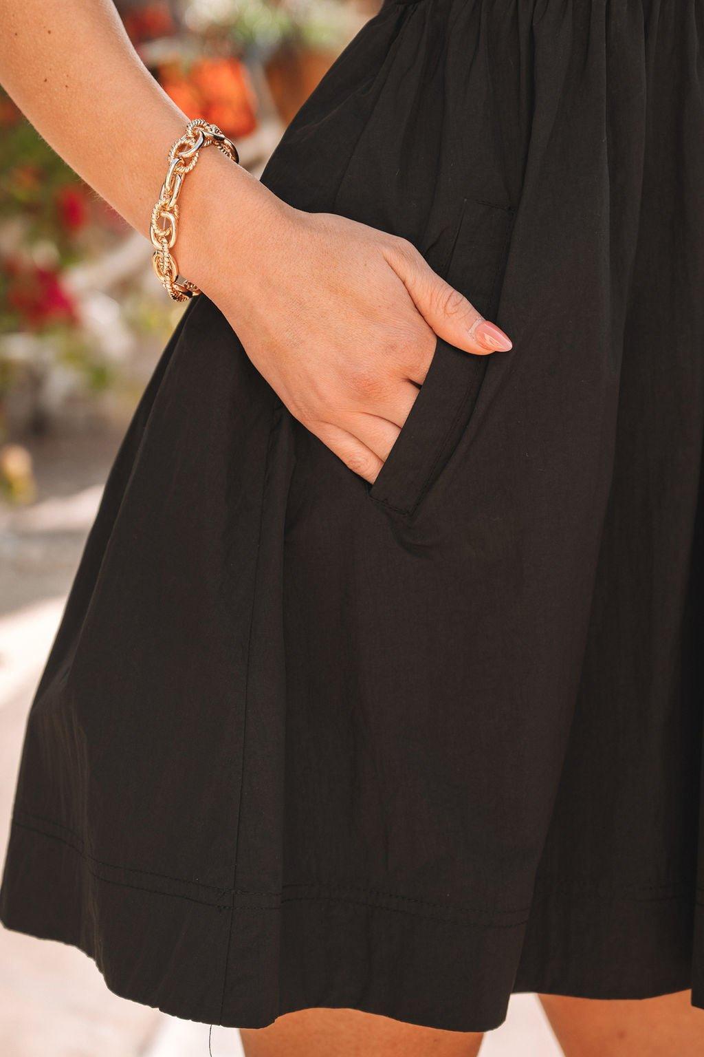 Black Scoop Neck Tank Mini Dress - FINAL SALE Product Image