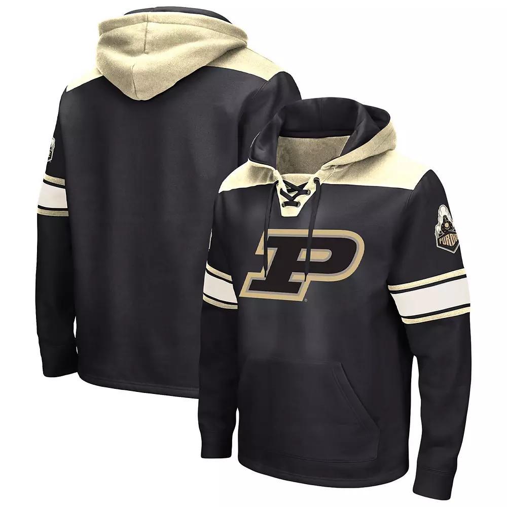 Men's Colosseum Black Purdue Boilermakers Big & Tall Hockey Lace-Up Pullover Hoodie, Size: 2XB Product Image