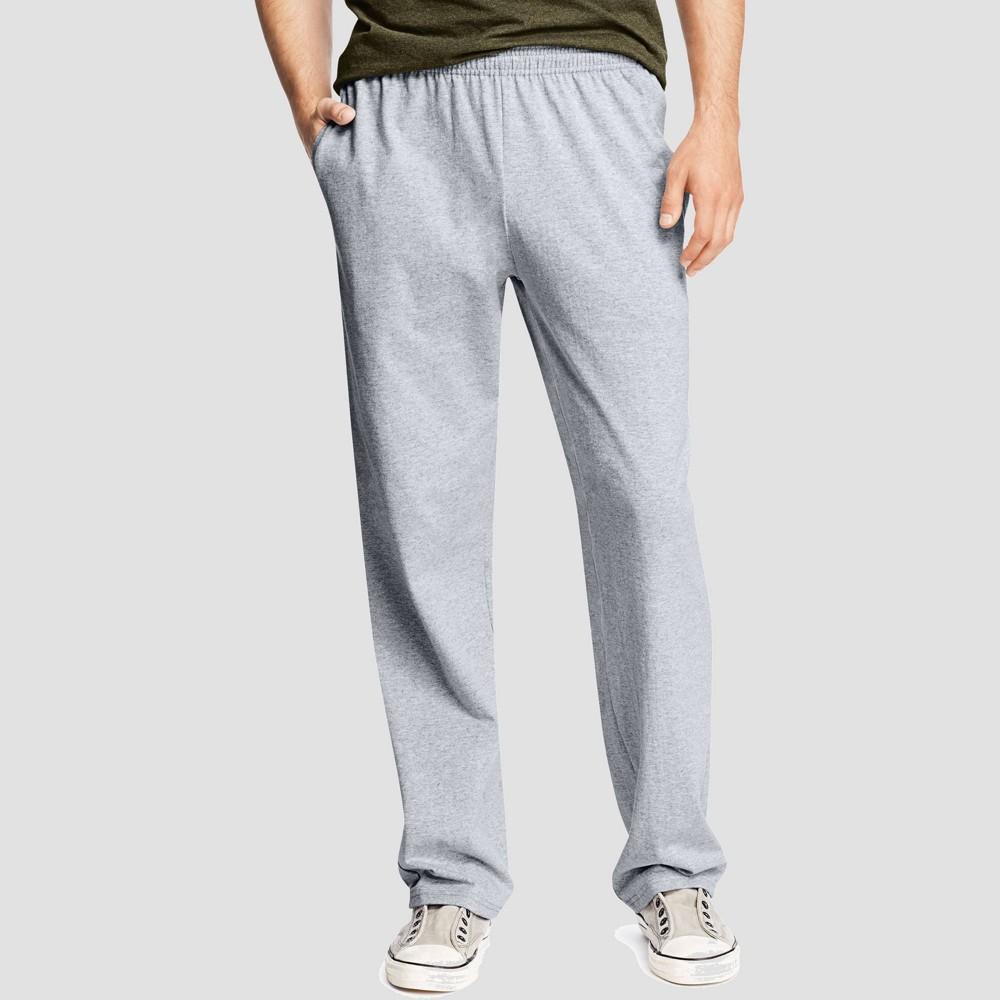 Hanes Essentials Mens Cotton Jersey Pants, 32 Charcoal Heather S Product Image