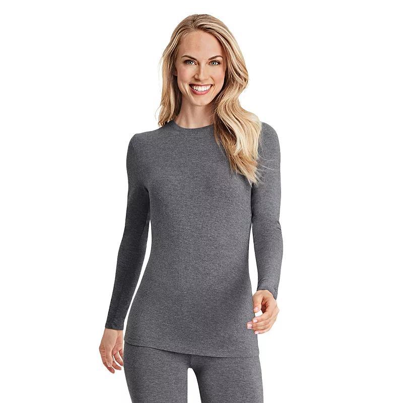 Women's Cuddl Duds® Softwear with Stretch Long Sleeve Top, Size: Medium, Ivory Houndsto Product Image