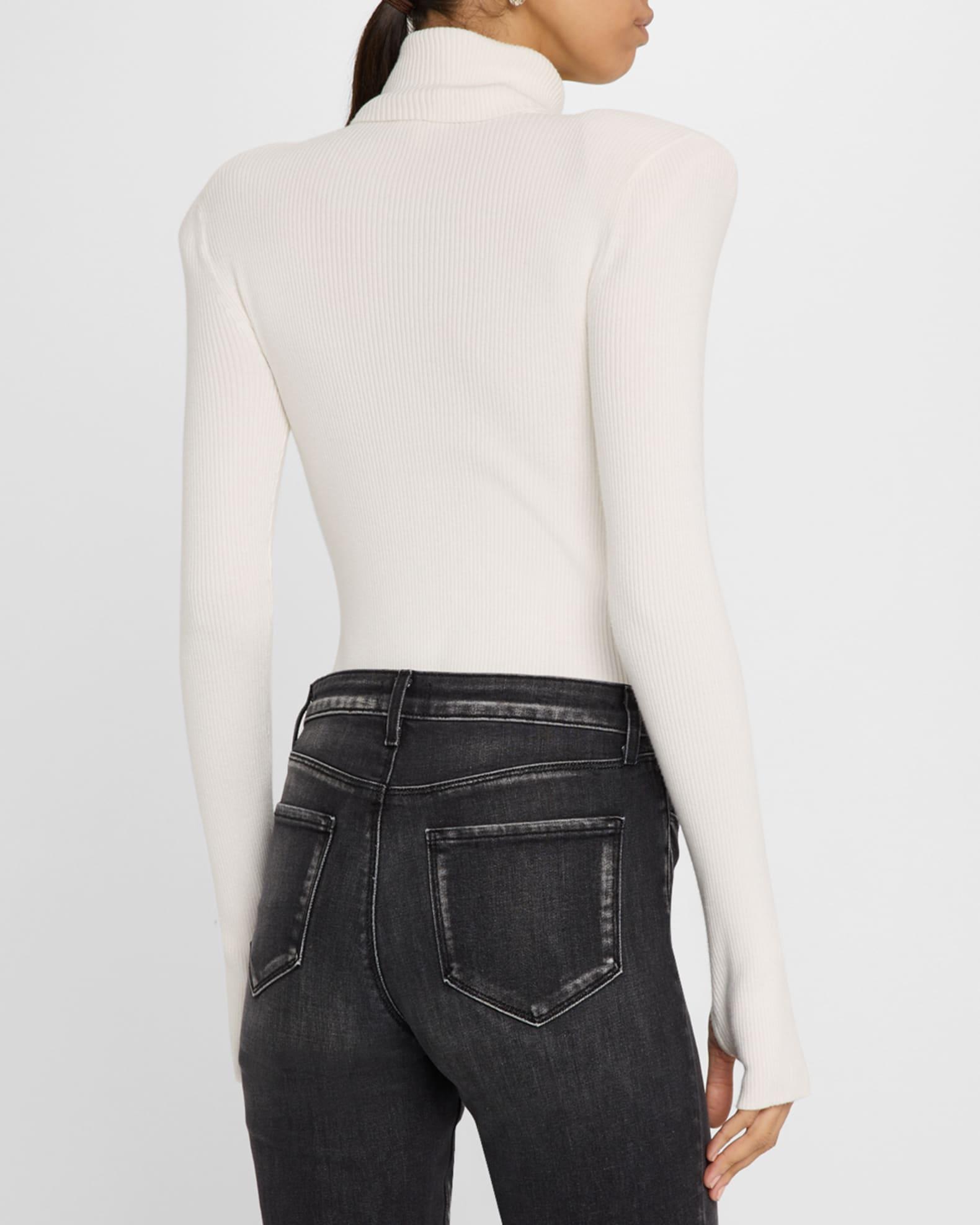 Reeves Ribbed Button-Detail Turtleneck  Product Image