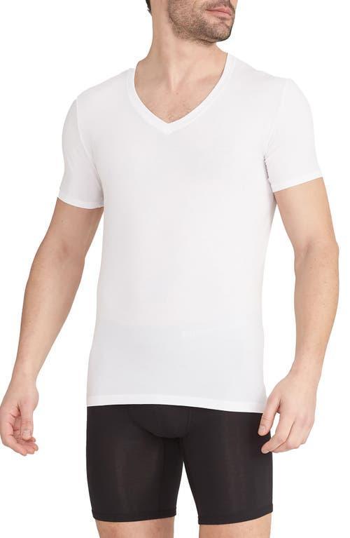 Tommy John Second Skin Slim Fit Deep V Neck 2 Pack White) Men's Pajama Product Image