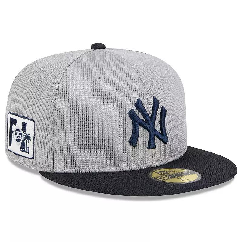 Men's New Era  Gray/Navy New York Yankees 2025 Spring Training 59FIFTY Fitted Hat, Size: 7 7/8, Grey Product Image