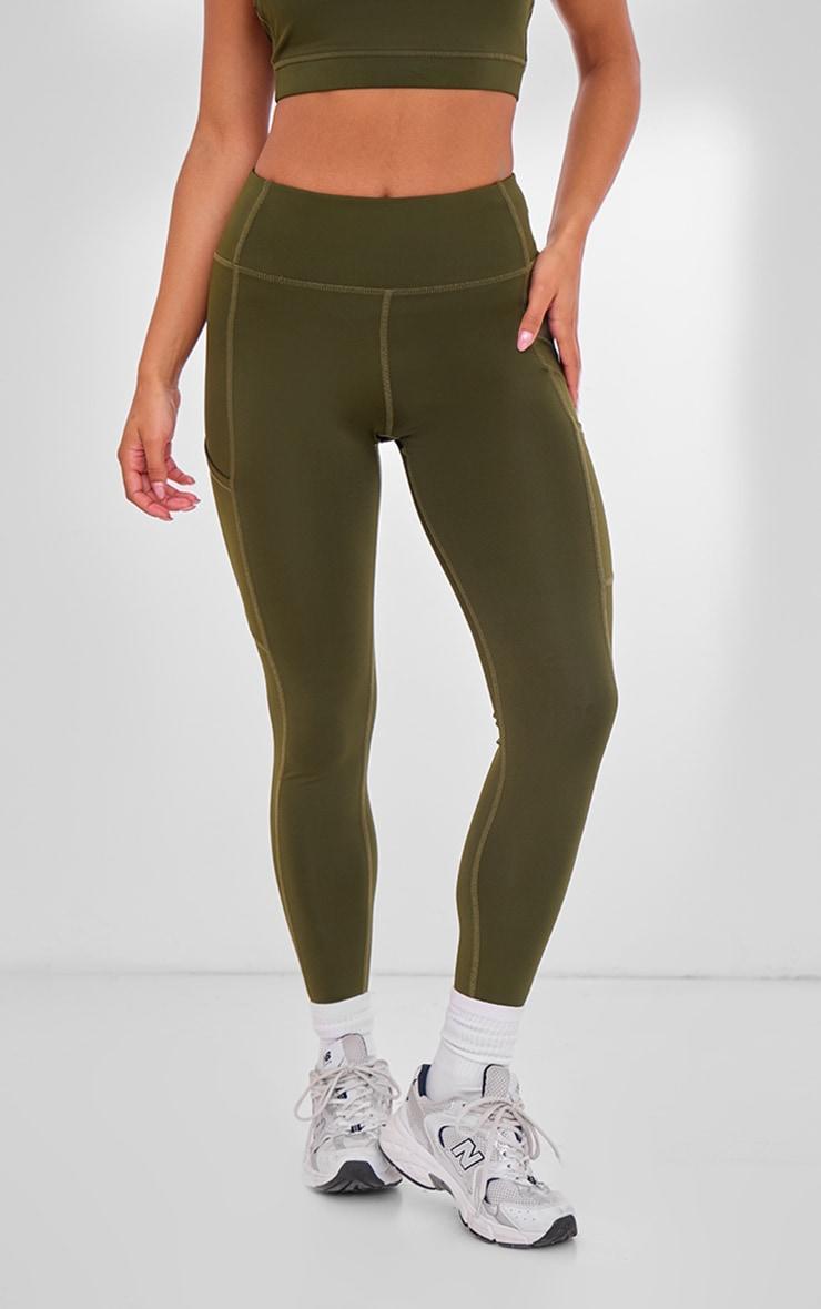 Khaki Pocket Detail Sculpt Leggings Product Image