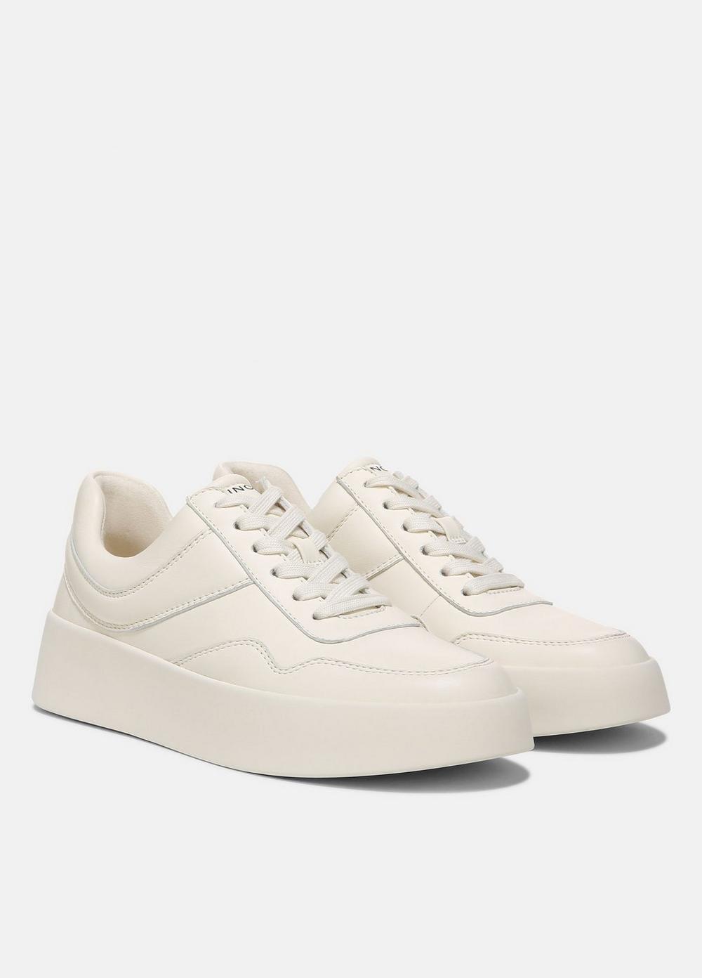 Womens Warren Court Leather Sneaker, Black, Size 6 Vince Product Image