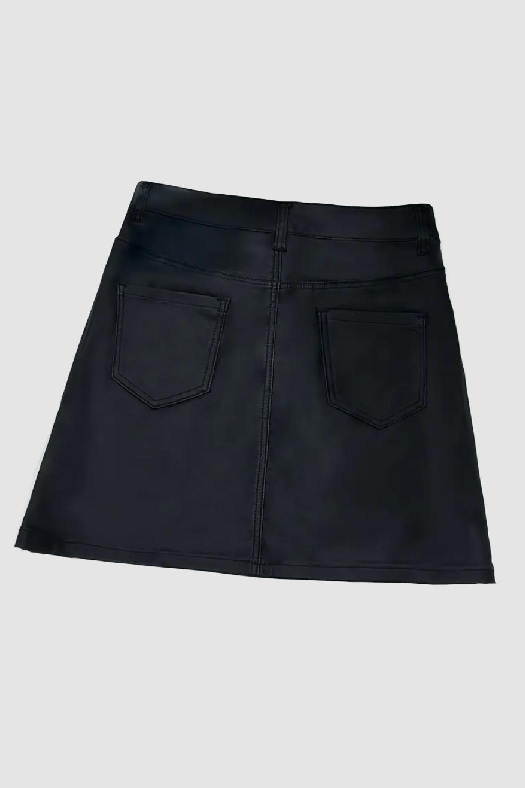 Skyla Faux Leather Mini Skirt Product Image