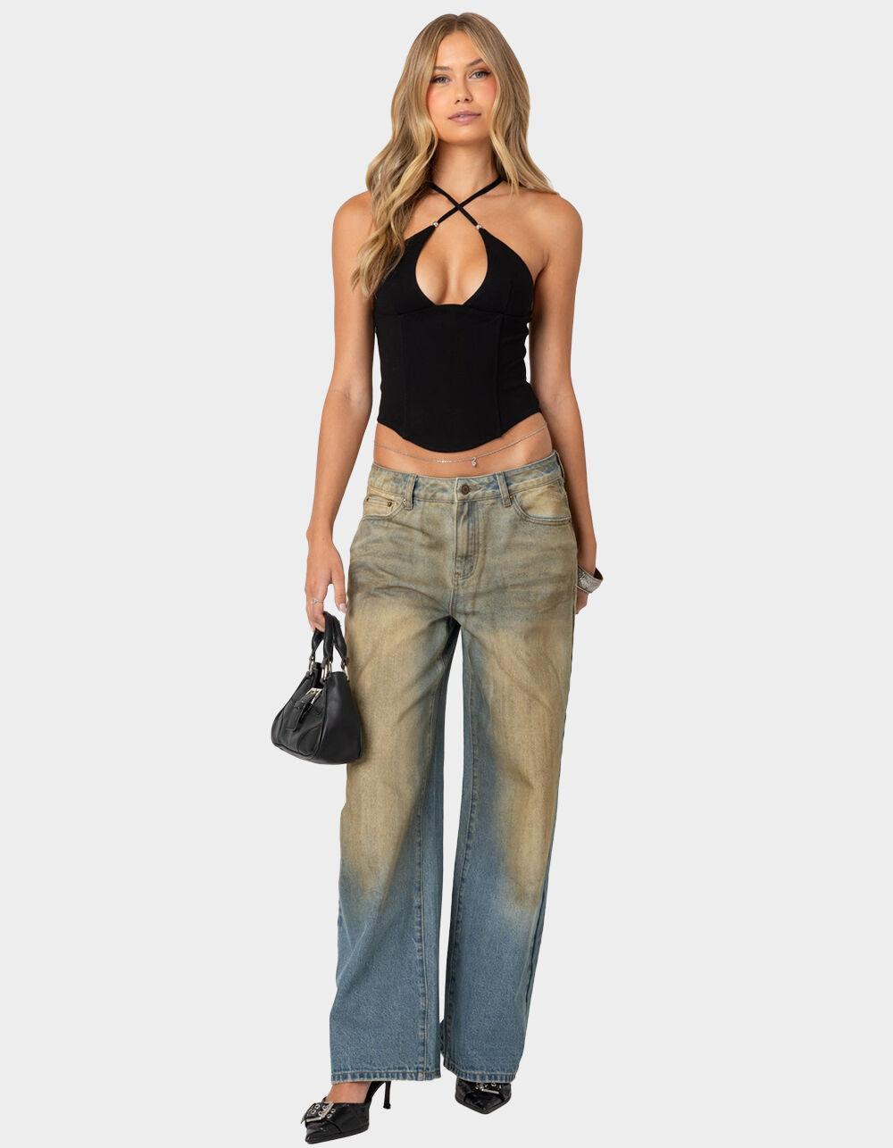 EDIKTED Lou Crossover Beaded Corset Product Image