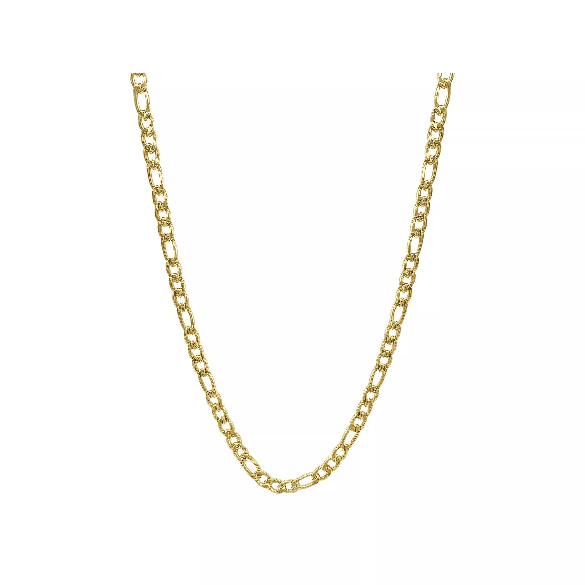 Adornia Stainless Steel Figaro Chain Necklace, Women's, Size: 24", Gold Tone Product Image