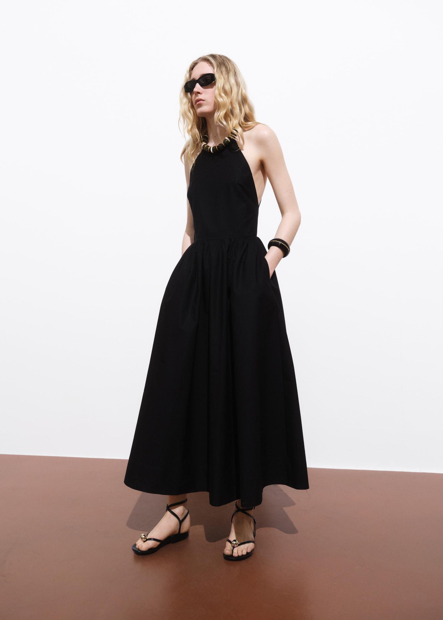 Halter dress with crossed back - Women | MANGO USA Product Image