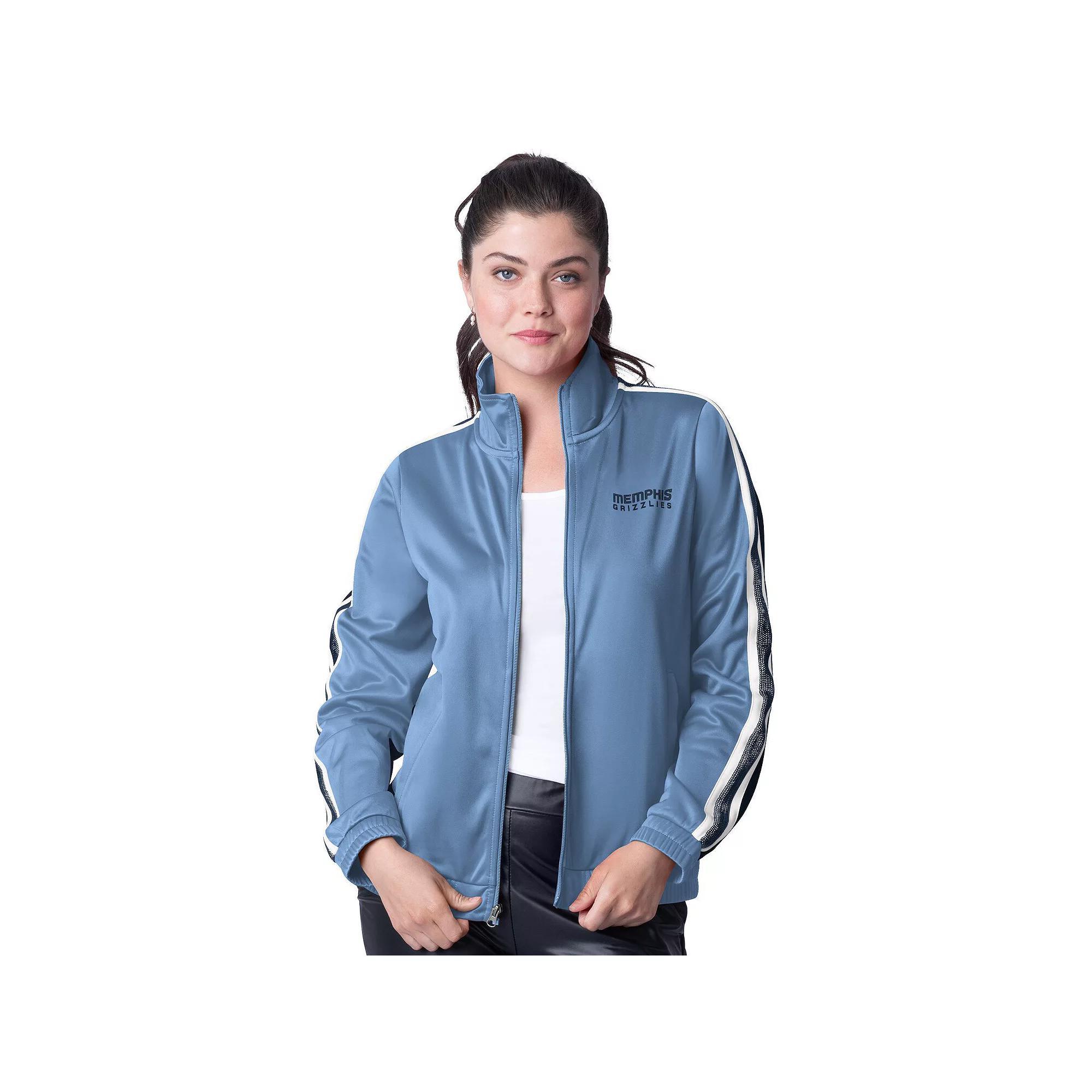 Women's G-III 4Her by Carl Banks Light Blue/Navy Memphis Grizzlies Rebel Sequin Bling Full-Zip Track Jacket, Size: Medium, Grz Light Product Image
