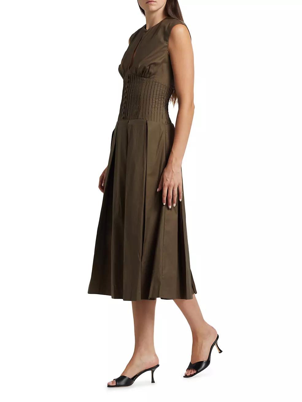 Renaie Box-Pleated Stretch Cotton Dress Product Image