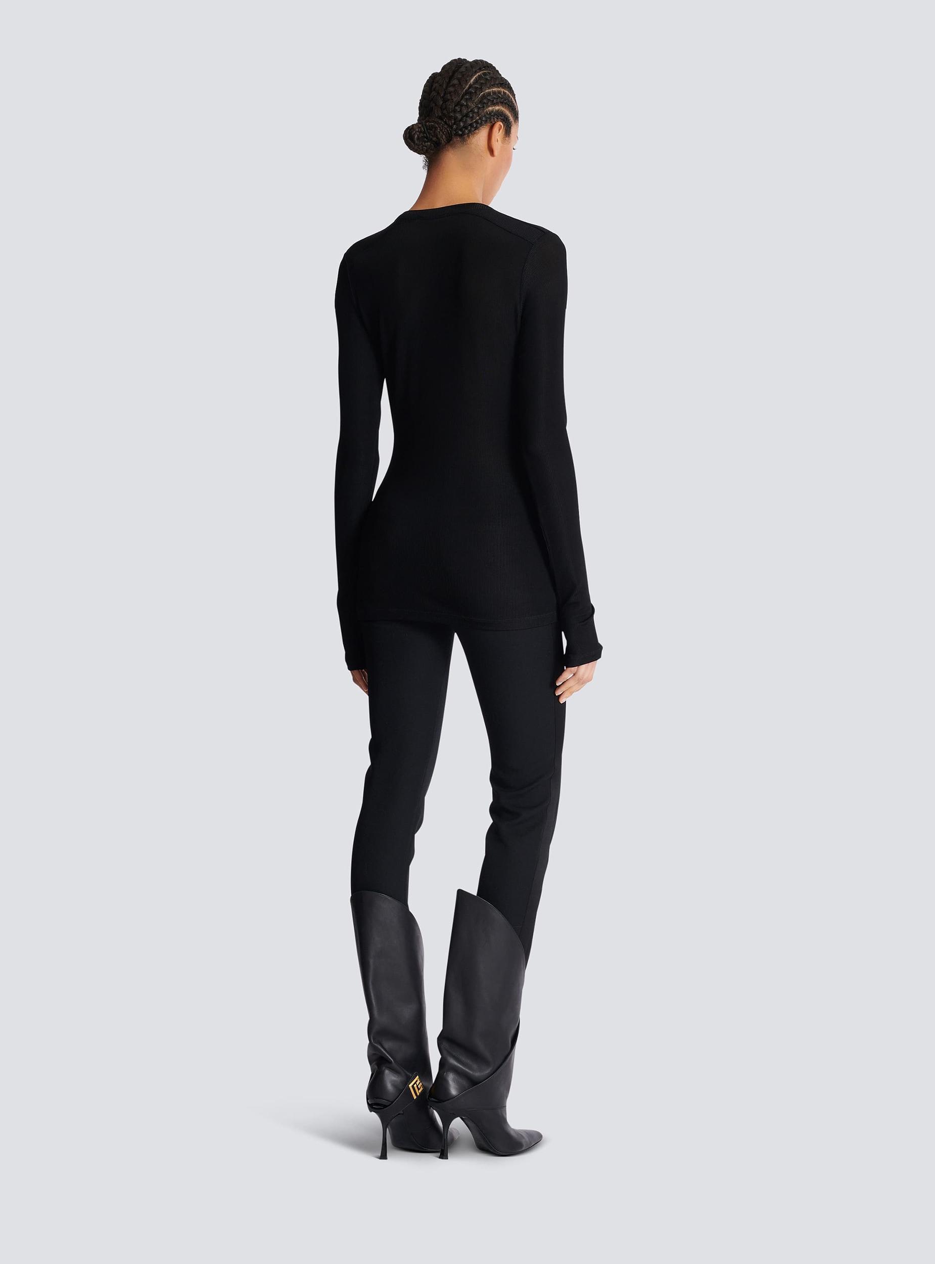 Long-sleeved lace-up top Product Image
