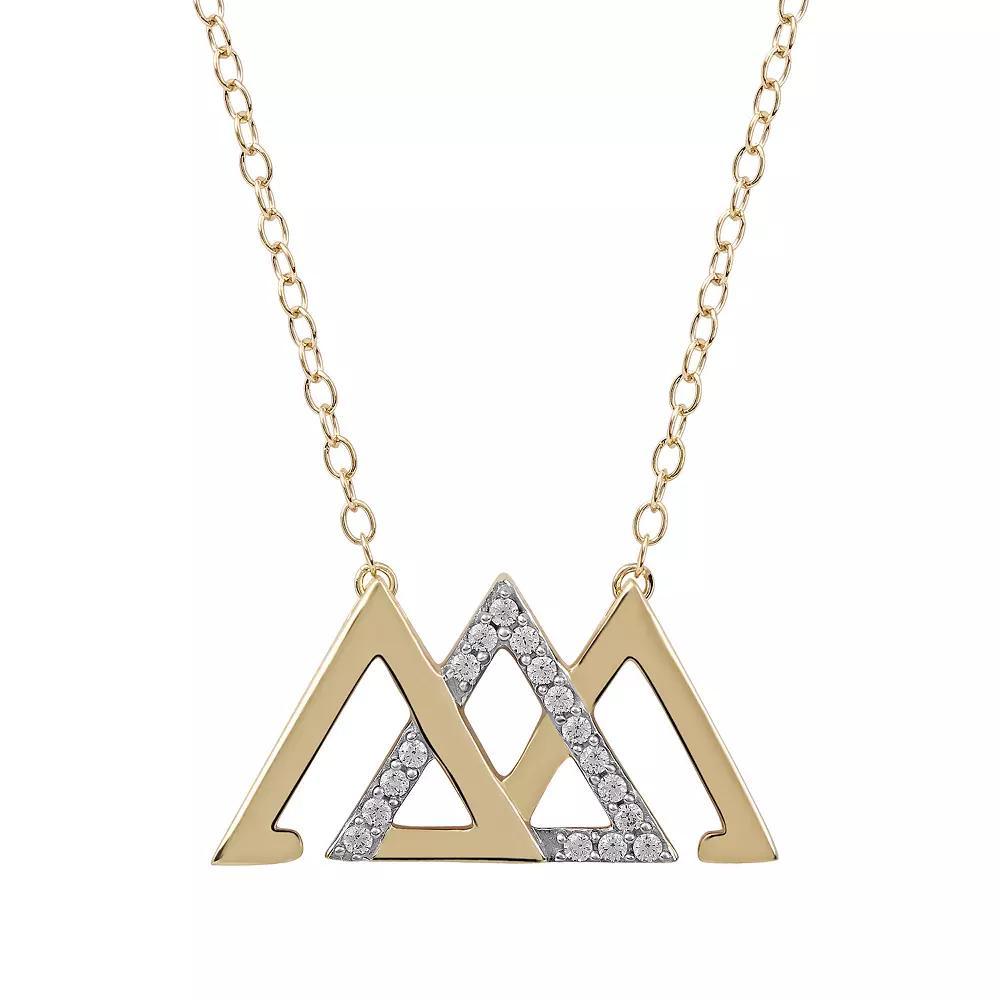 DeCouer 1/10 Carat T.W. Diamond Interlocked Triangle Necklace, Women's, Size: 18", Gold Tone Product Image