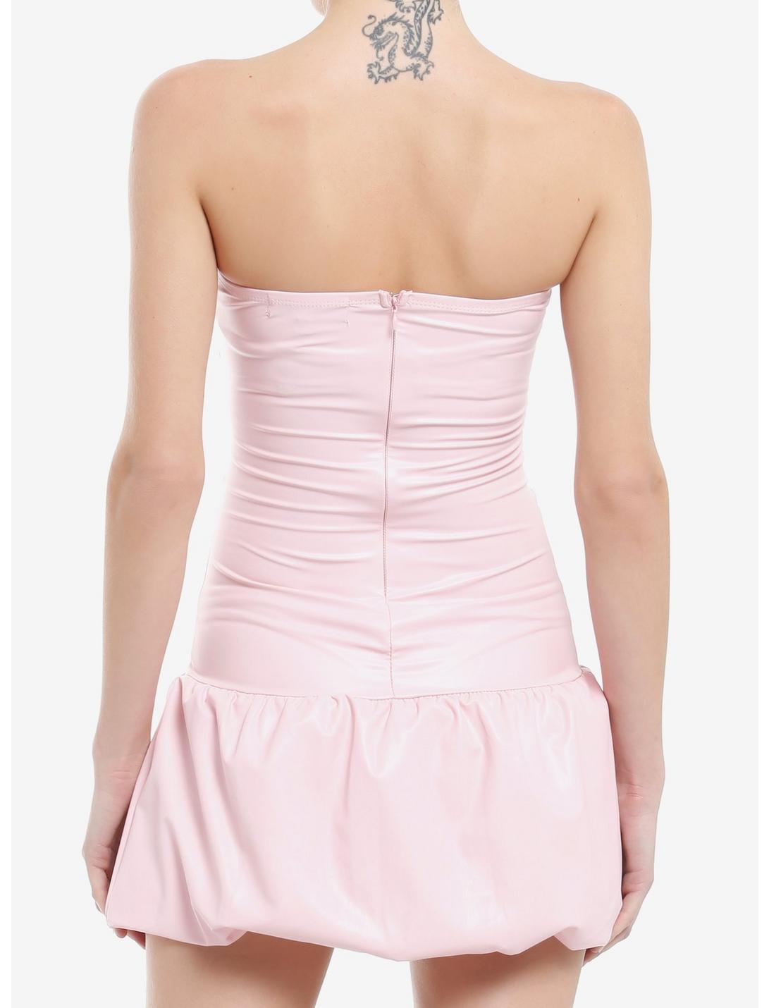 Pastel Pink Bubble Hem Mini Dress Product Image