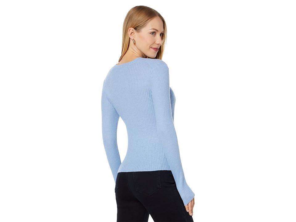Vince Slim Ribbed Crew (Dark Iris) Women's Clothing Product Image