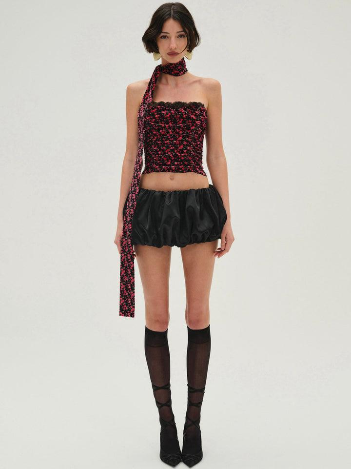 Berry Bud Bustier Top — Red Product Image