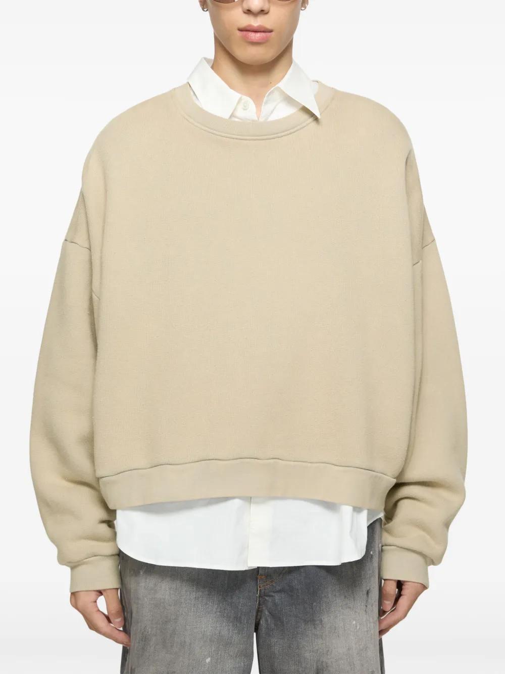 ACNE STUDIOS Logo-patch Jersey Sweatshirt In Beige Product Image