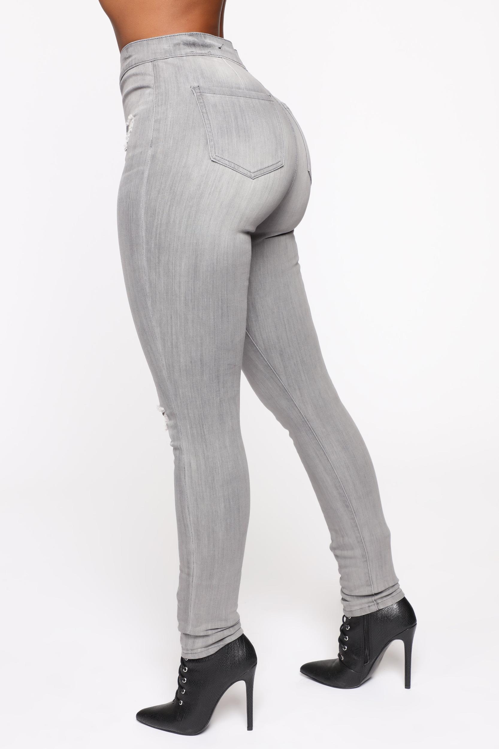 In The Night High Rise Skinny Jeans - Grey Product Image
