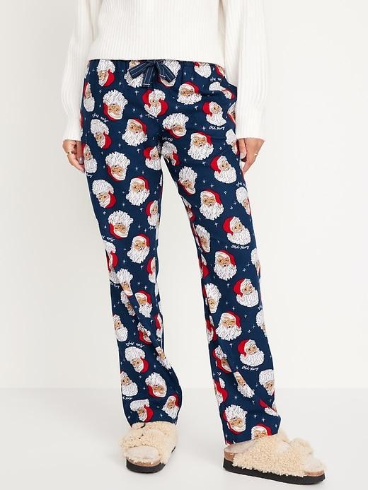 Mid-Rise Flannel Pajama Pants Product Image