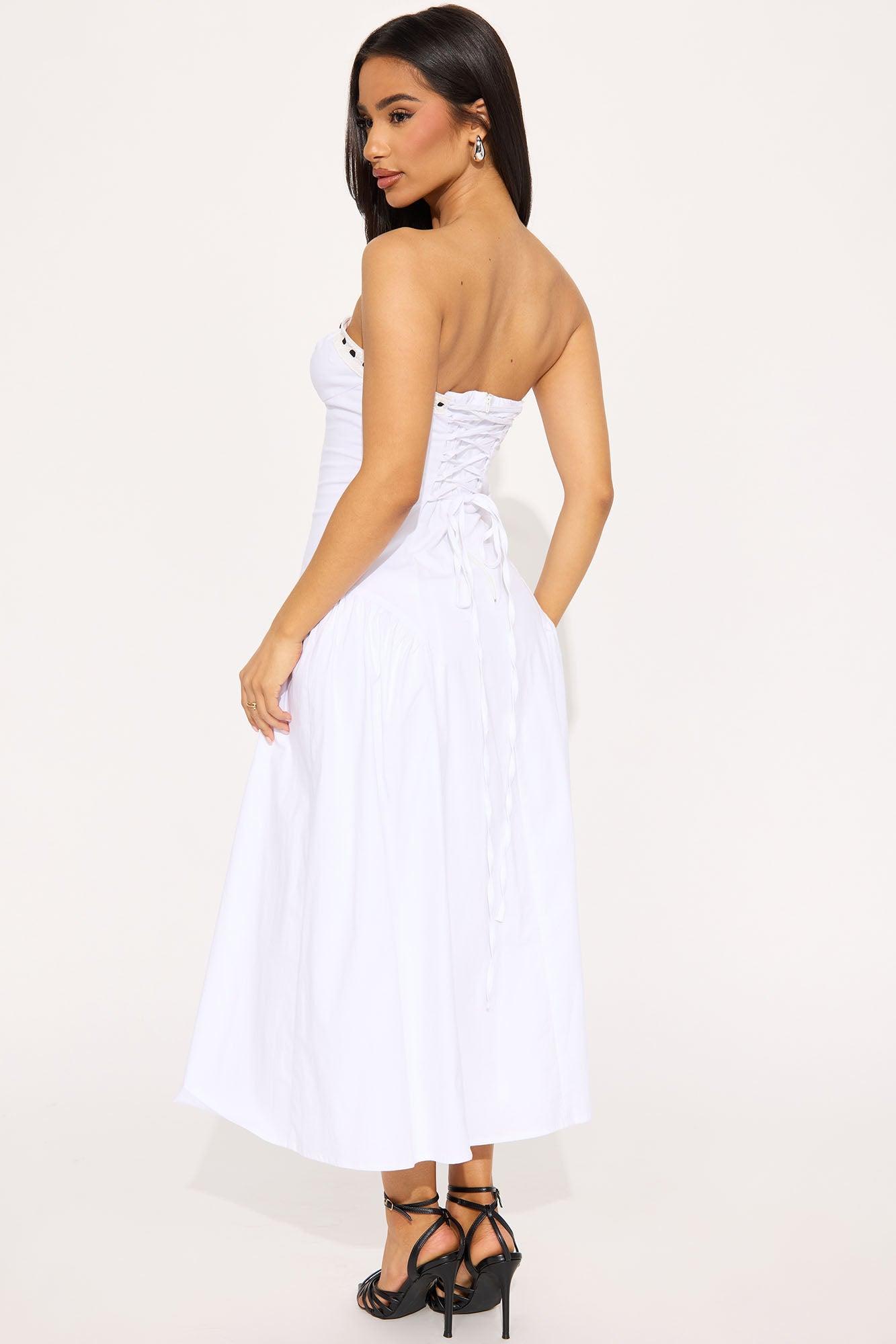 Shiloh Poplin Midi Dress - White Product Image