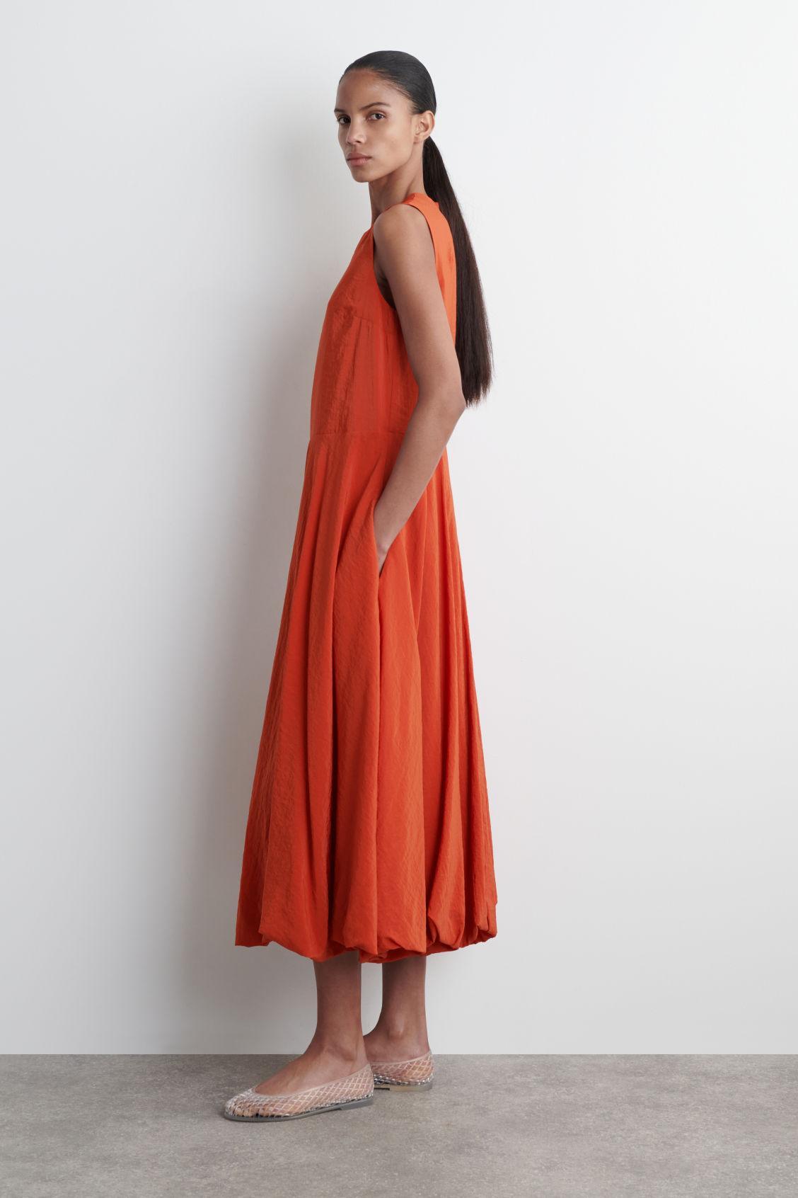 SLEEVELESS BUBBLE-HEM MIDI DRESS Product Image