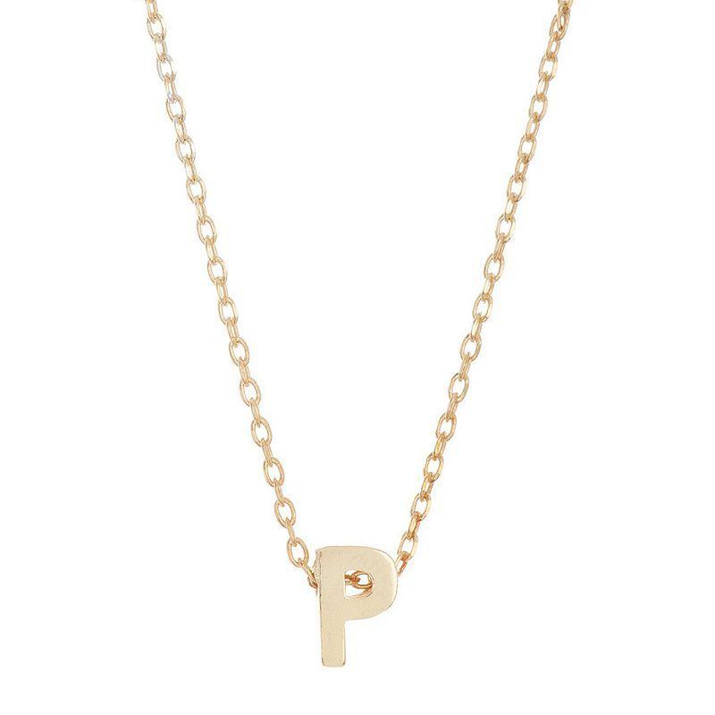 Adornia Mini Initial Pendant Necklace, Women's, Gold Tone H Product Image