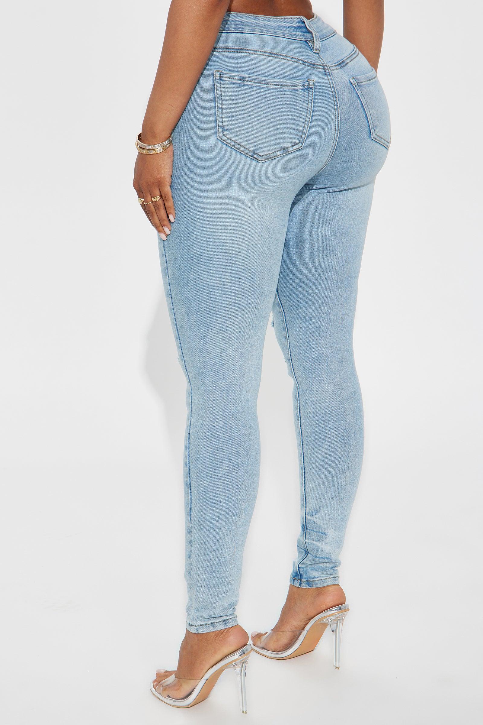 Kalisha Stretch Ripped Skinny Jeans - Light Wash Product Image