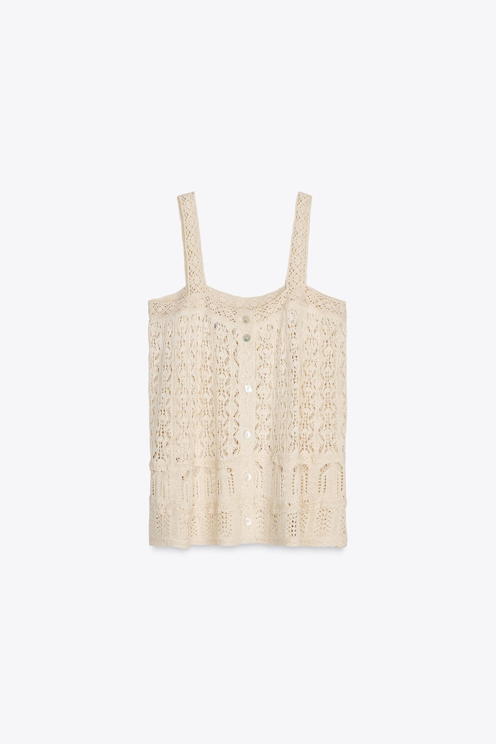 POINTELLE KNIT LACE TOP Product Image