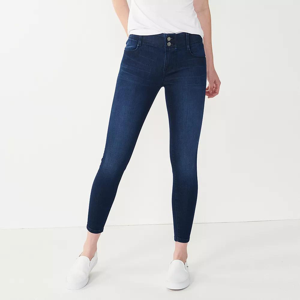 Women's Nine West Tummy-Control Skinny Jeans, Size: 4, Rinse Blue Product Image