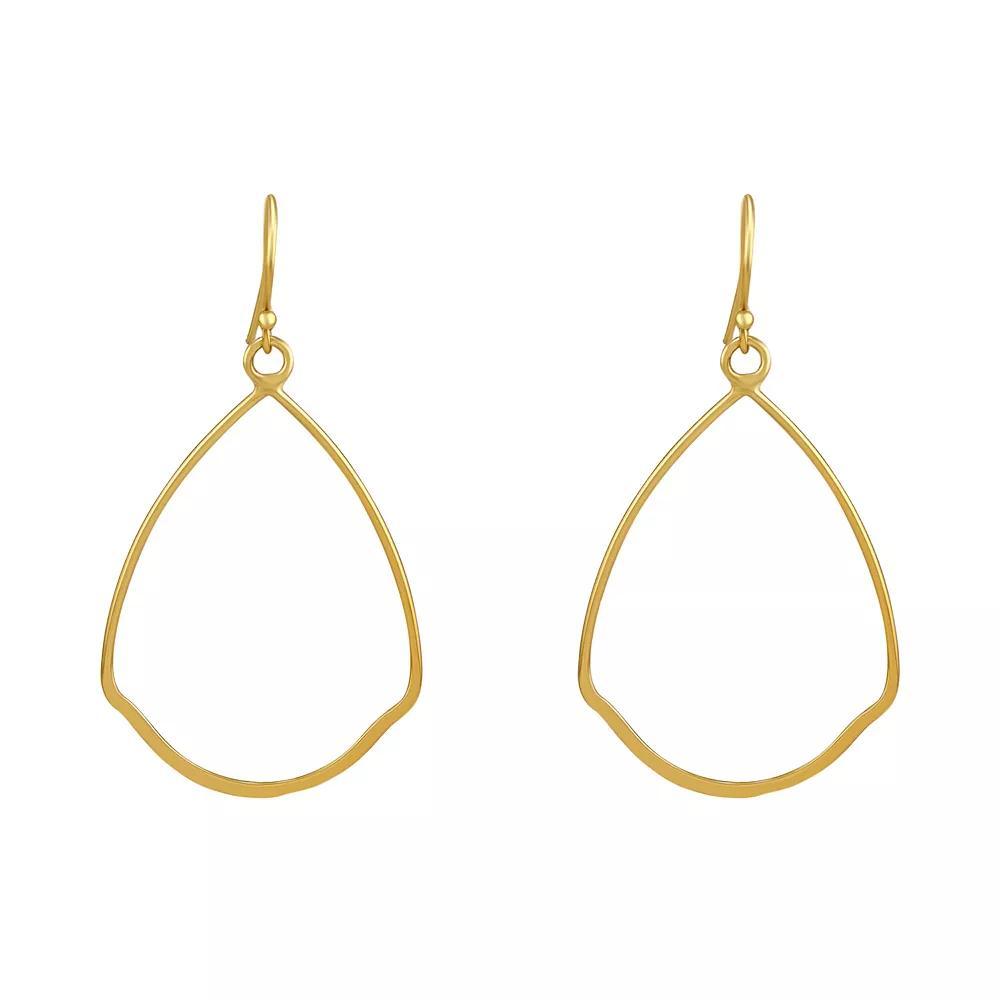 Primavera 24k Gold Over Silver Open Circle Flat Drop Earrings, Womens, Gold Tone Product Image