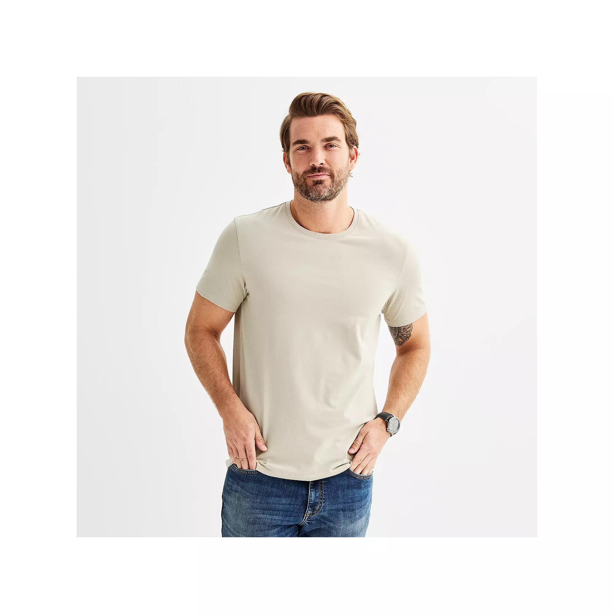 Men's Apt. 9® Premier Flex Short Sleeve Crewneck Tee, Size: Small, Gray Inlay Product Image