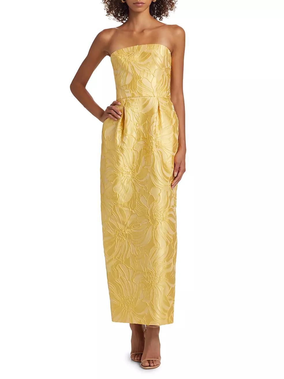 Jacquard Strapless Cocktail Dress Product Image