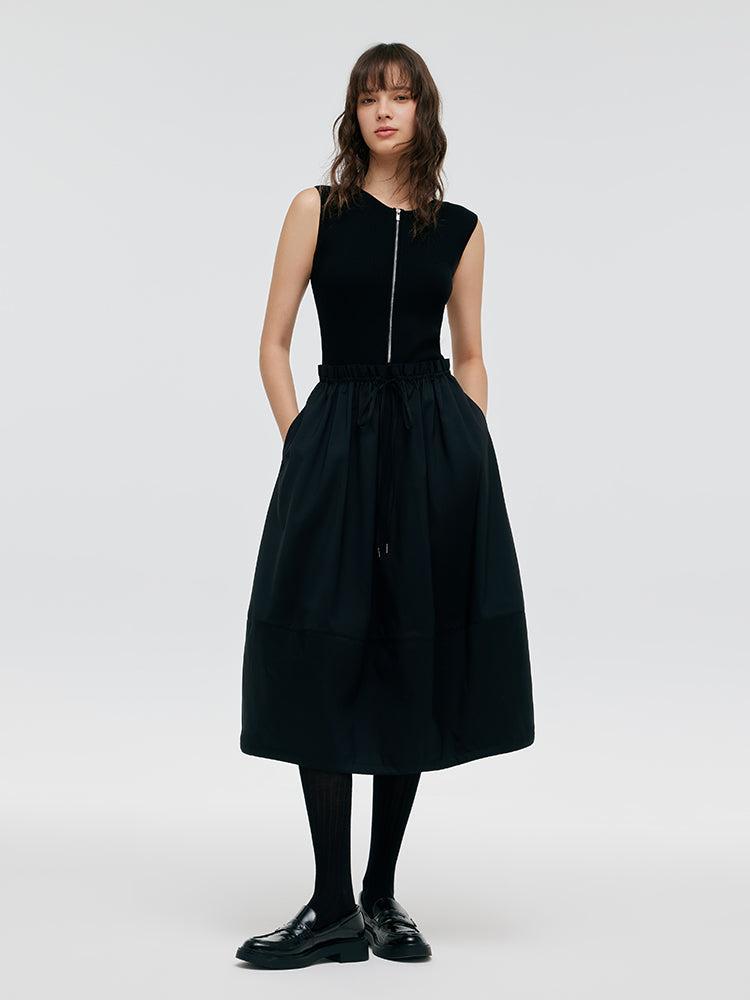 Patchwork Women Midi Vest Dress Product Image