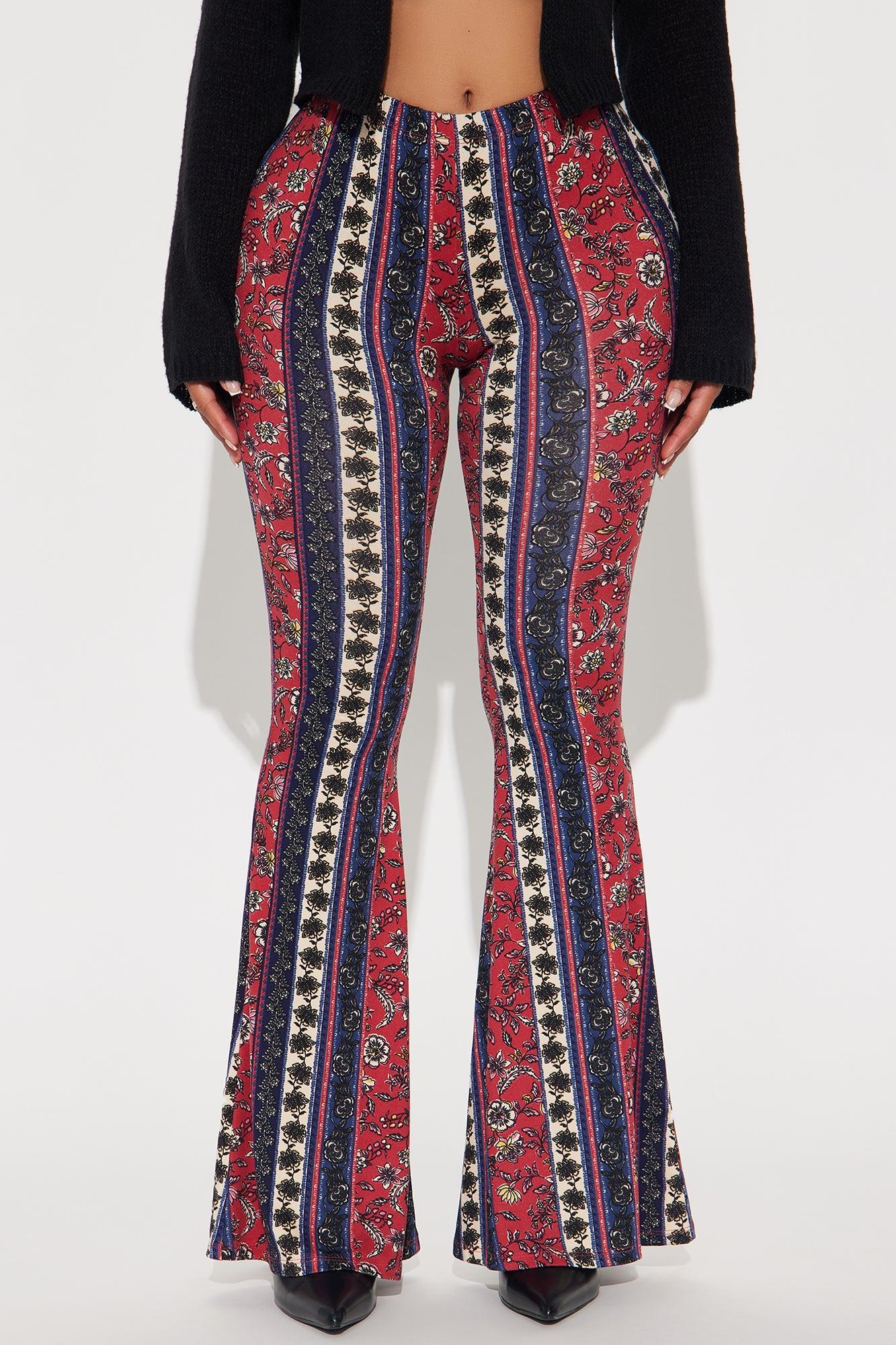 Say No More Flare Pant - Red/combo Product Image