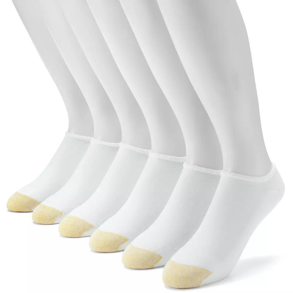 Men's GOLDTOE® 6-pack Athletic Cushioned No-Show Socks, Size: 6-12, White Product Image