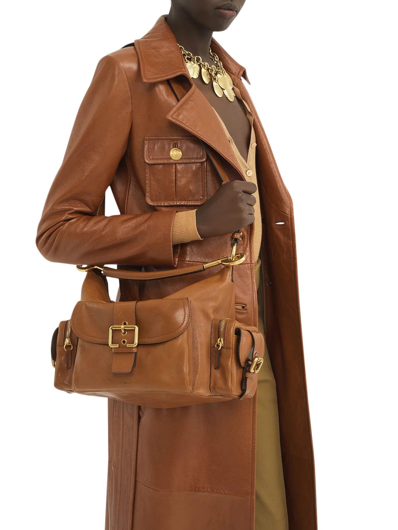 CHLOÉ Sac Camera Bag En Cuir Brillant Femme Brun Taille Onesize 100% Bubalus Bubalis, Farmed, Coo Italy In Brown Product Image