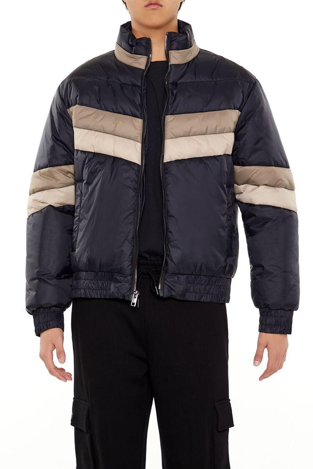 Colorblock Funnel Neck Puffer Jacket | Forever 21 Product Image