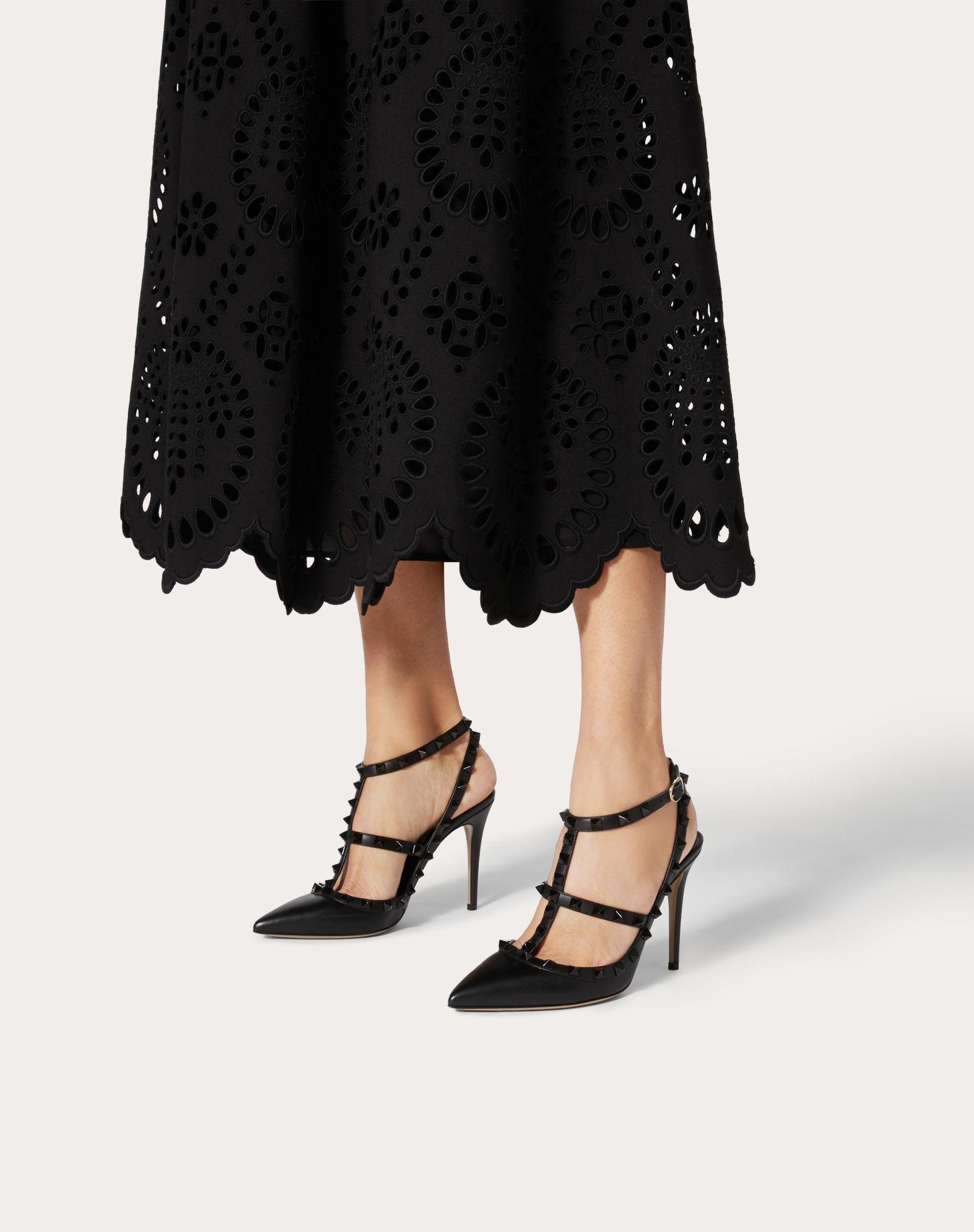 Rockstud Ankle Strap Pump With Tonal Studs 100  Mm Product Image