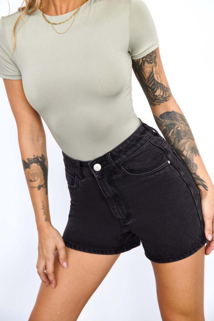 DNM High Rise Denim Shorts Black Product Image