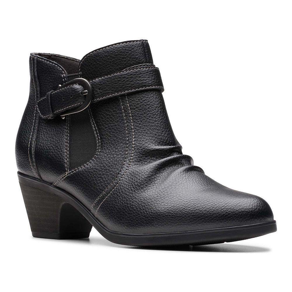 Clarks® Emily2 Opal Women's Heeled Leather Ankle Boots, Size: 7.5, Black Product Image