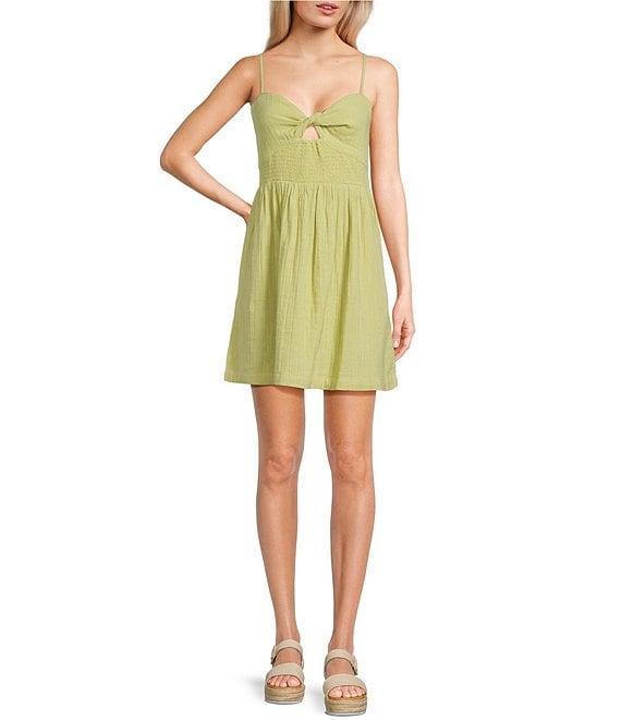 Roxy Sunrise Vibes Sleeveless Twisted-Bodice Cutout-Detail Dress Product Image