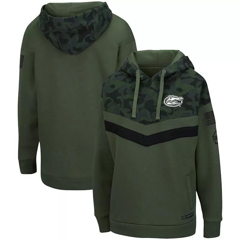 Women's Colosseum Olive/Camo Florida Gators OHT Military Appreciation Extraction Chevron Pullover Hoodie, Size: Medium, Team Product Image