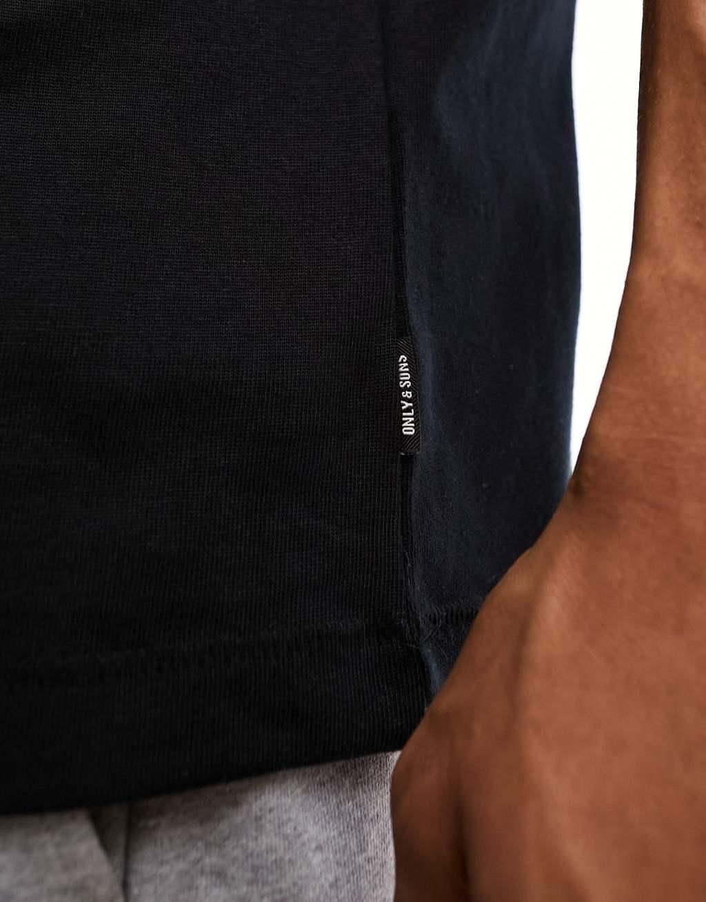Only & Sons super oversize t-shirt in black  Product Image