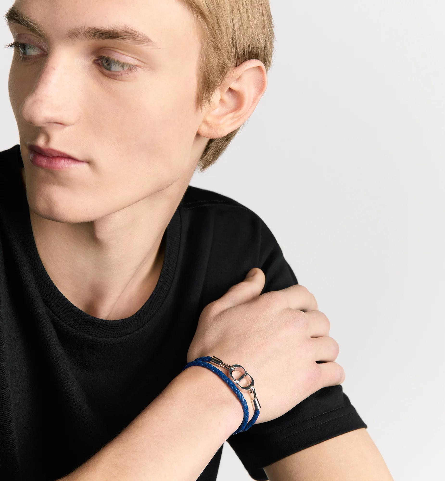 CD Icon Braided Leather Double Bracelet Product Image