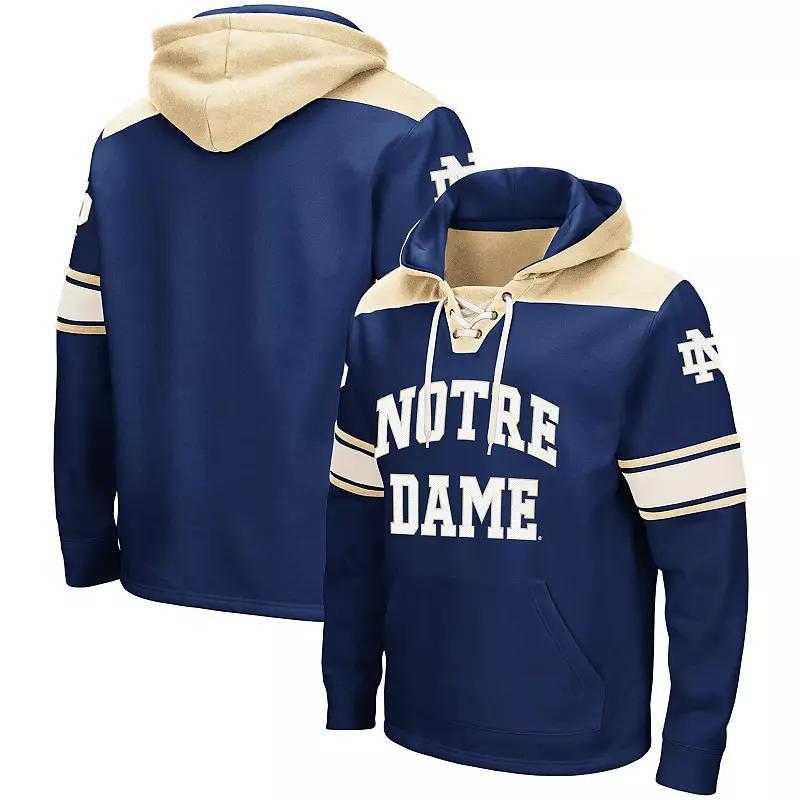 Men's Colosseum Navy Notre Dame Fighting Irish 2.0 Lace-Up Pullover Hoodie, Size: Medium, Blue Product Image