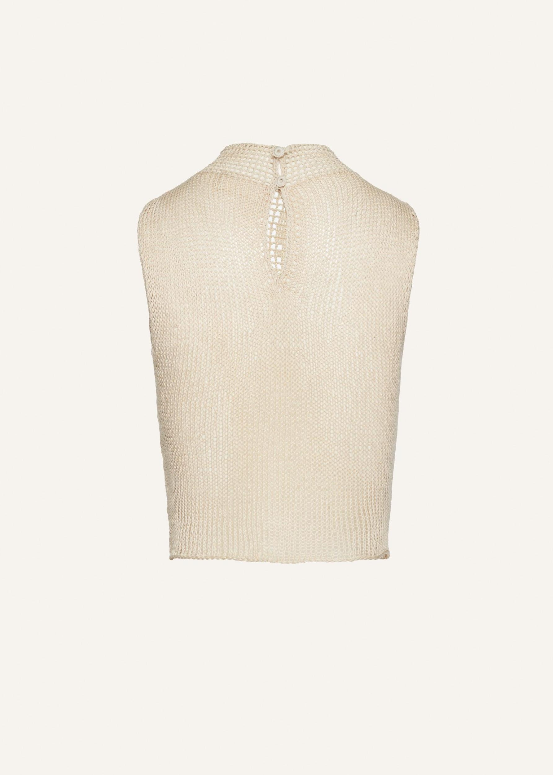 Lace crochet mini skirt in cream Product Image
