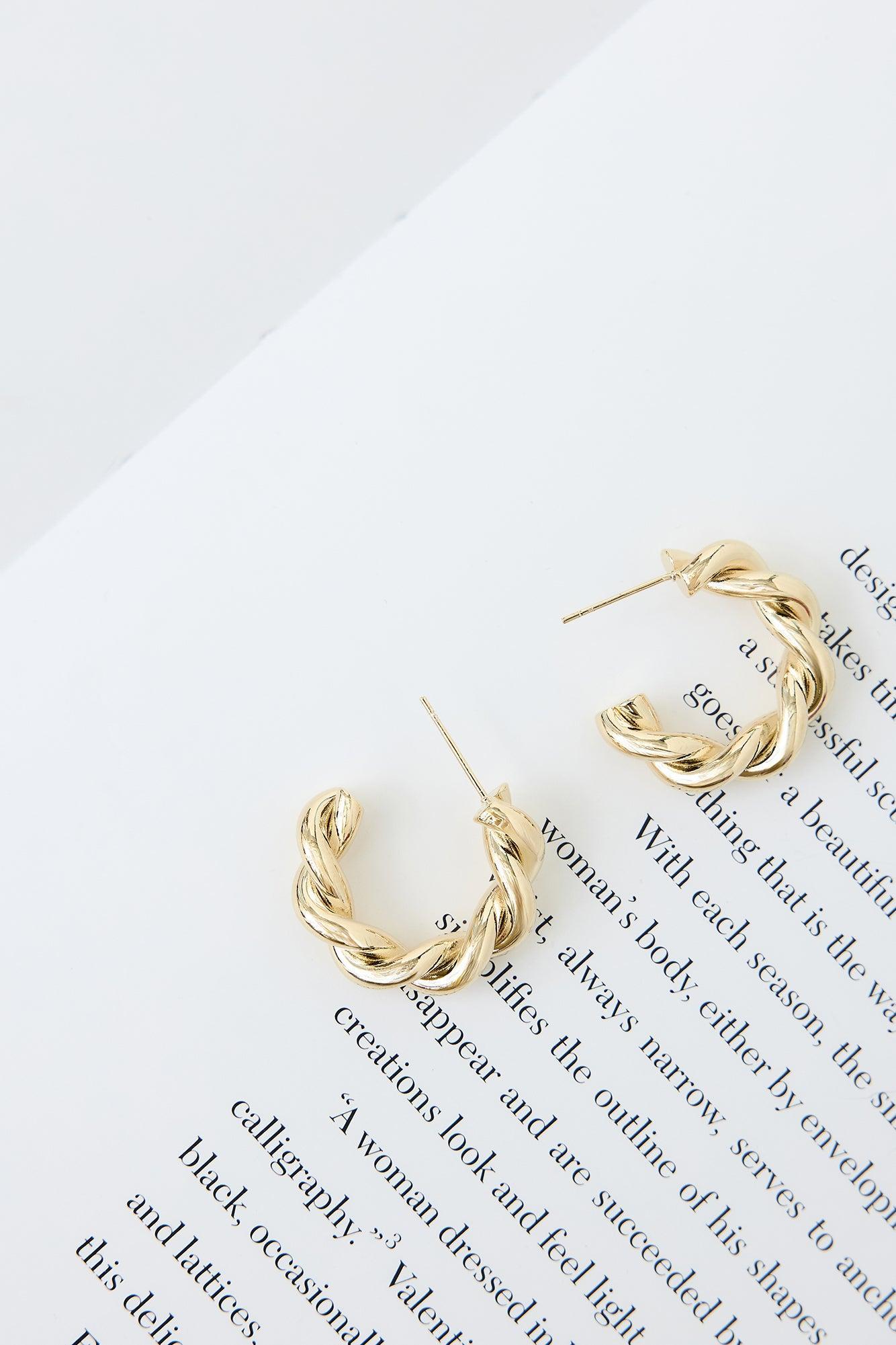 Meet Me Here Hoop Earrings Gold Product Image