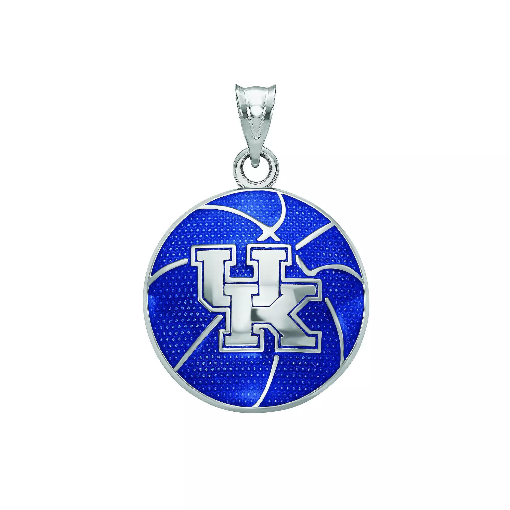 LogoArt Sterling Silver Kentucky Wildcats Dome Enamel Basketball Pendant Necklace, Women's, Size: 24 mm Product Image