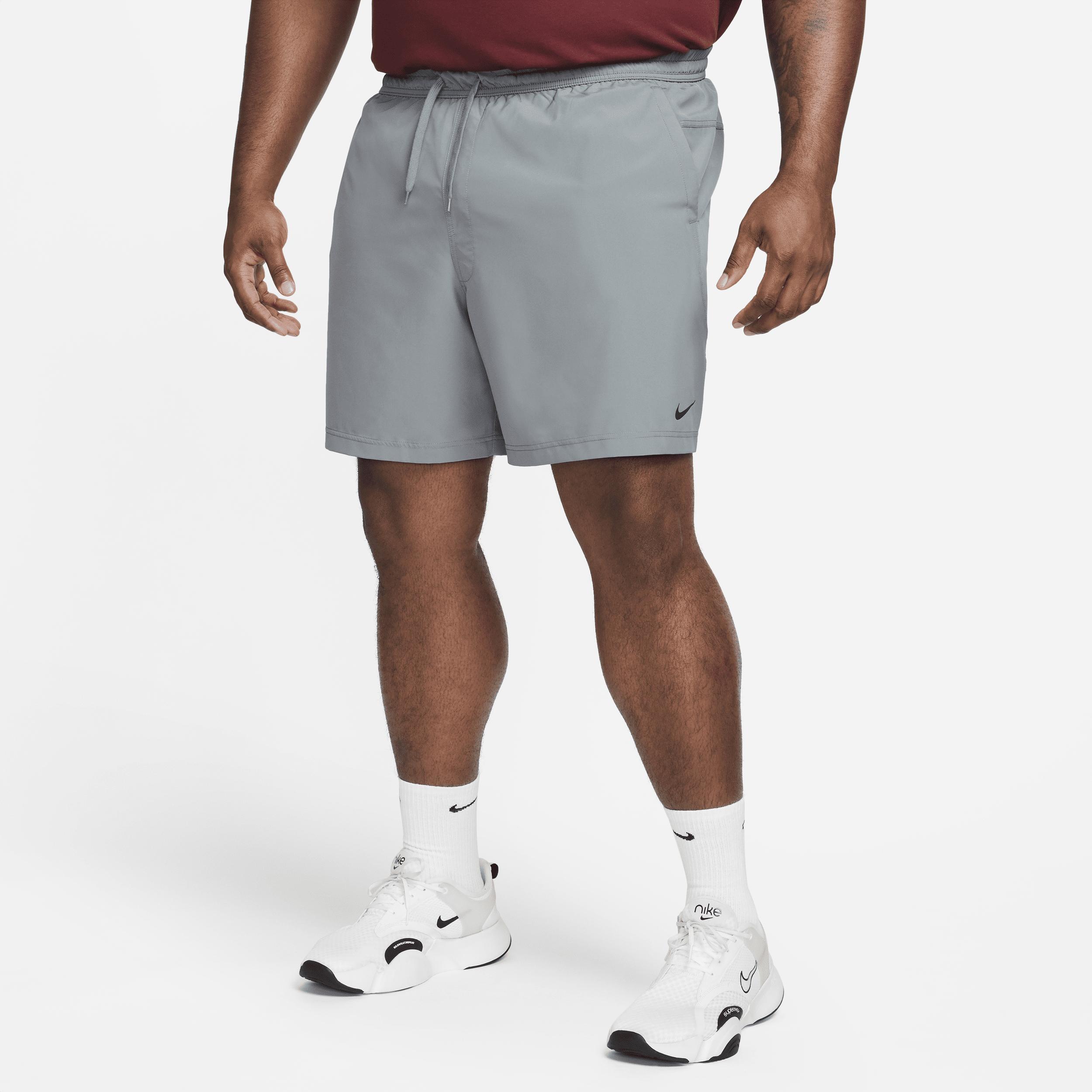 Mens Nike DriFit Form 7-in Unlined Woven Short, Men's, Size: Large, Smoke Gray Black Product Image